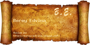 Berey Edvina névjegykártya
